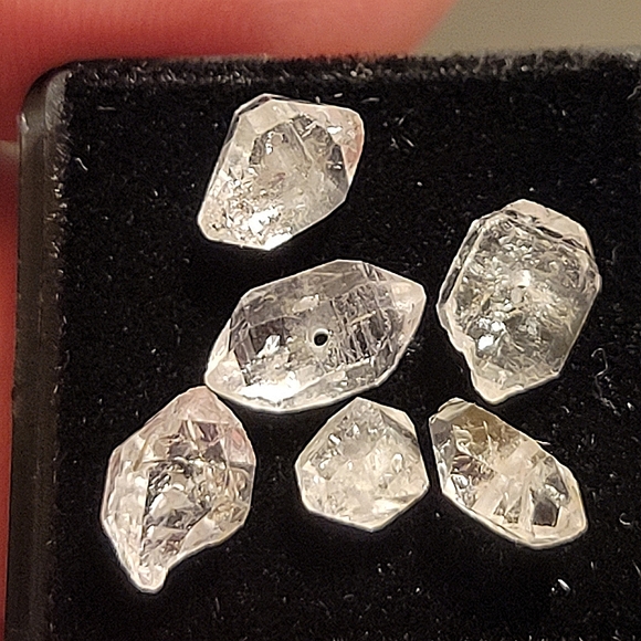 10x Natural Herkimer Diamond Pre-Drilled Beads Unisex Bracelet Jewelry Loose Gem - Picture 1 of 8